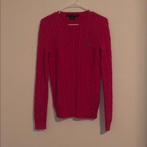 Ralph Lauren Sport pink cable knit sweater size M